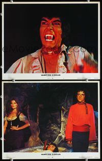 4g867 VAMPIRE CIRCUS 2 movie lobby cards '72 English Hammer horror, Robert Young directed!