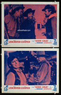 4g870 VERA CRUZ 2 movie lobby cards R60s Gary Cooper, Burt Lancaster!