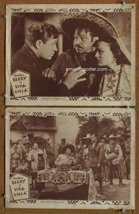 4g873 VIVA VILLA 2 movie lobby cards R49 cool images of Wallace Beery as Pancho Villa!