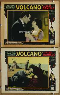 4g874 VOLCANO 2 movie lobby cards '26 pretty Bebe Daniels, Ricardo Cortez!