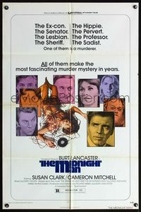 4h675 MIDNIGHT MAN 1sh '74 Burt Lancaster, Susan Clark, Cameron Mitchell