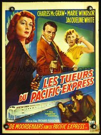 4k094 NARROW MARGIN Belgian '53 Richard Fleischer classic, art of Charles McGraw, Marie Windsor!