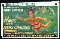 4k146 UNDERWATER Belgian '55 Howard Hughes, different artwork of sexy skin diver Jane Russell!