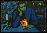 4k415 IDIOT Polish 23x33 '58 from Fyodor Dostoyevsky's novel, cool art by Maciej Hibner!