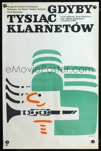 4k424 KDYBY TISIC KLARINETU Polish 22.5x34.25 '65 cool Wiktor Gorka art of soldiers w/clarinets!