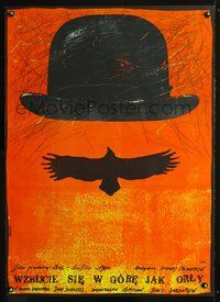 4k565 VZVEYTES SOKOLY, ORLAMI! Polish 27x37 '81 bizarre Andrzej Pagowski art of bird & bowler hat!