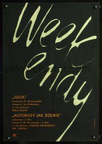 4k498 WEEKENDY Polish 23x33 '63 cool Wiktor Gorka title art!