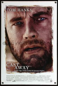 4m292 CAST AWAY DS style A 1sh '00 Tom Hanks stranded on a desert island, Robert Zemeckis directed!