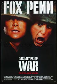 4m293 CASUALTIES OF WAR 1sh '89 Michael J. Fox & Sean Penn aren't on the same side!