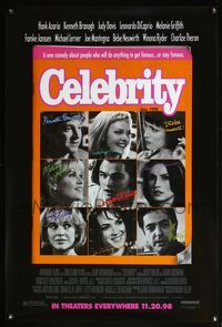 4m297 CELEBRITY advance 1sh '98 Woody Allen, Hank Azaria, Charlize Theron, Leonardo DiCaprio