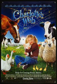 4m306 CHARLOTTE'S WEB DS Int'l advance 1sh '06 Dakota Fanning w/farm animals!