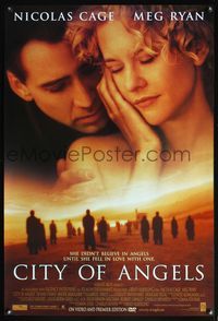 4m323 CITY OF ANGELS video 1sh '98 Nicolas Cage & Meg Ryan, based on Wings of Desire!