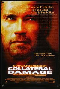 4m337 COLLATERAL DAMAGE 1sh '02 angry looking Arnold Schwarzenegger out for revenge!