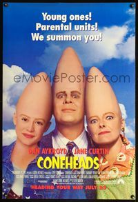 4m344 CONEHEADS DS advance 1sh '93 SNL, wacky image of Dan Aykroyd, Jane Curtin!