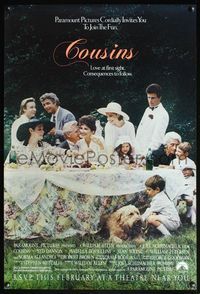 4m358 COUSINS advance 1sh '88 Ted Danson, Isabella Rossellini, Joel Schumacher directed!