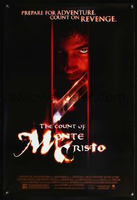 4m357 COUNT OF MONTE CRISTO DS 1sh '02 cool close-up of Jim Caviezel, Alexandre Dumas pere!