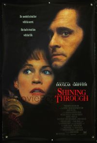 4m738 SHINING THROUGH 1sh '92 great image of Michael Douglas & Melanie Griffith!