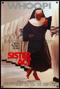 4m742 SISTER ACT DS 1sh '92 Maggie Smith, Harvey Keitel, Whoopi Goldberg as a nun!