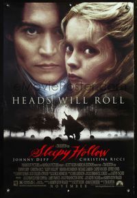 4m744 SLEEPY HOLLOW DS advance 1sh '99 Johnny Depp, Christina Ricci, directed by Tim Burton!