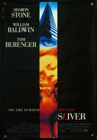 4m746 SLIVER 1sh '93 Sharon Stone, William Baldwin & Tom Berenger!