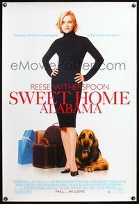 4m765 SWEET HOME ALABAMA DS advance 1sh '02 sexy Reese Witherspoon w/hound dog!