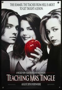 4m770 TEACHING MRS TINGLE DS teaser 1sh '99 Katie Holmes holding an apple!