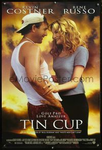 4m779 TIN CUP 1sh '96 Kevin Costner, pretty Rene Russo, golfing!