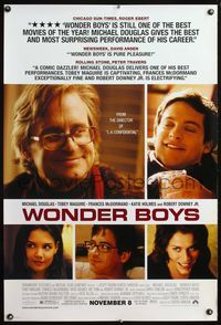 4m797 WONDER BOYS DS advance reviews 1sh R00 Michael Douglas, Tobey Maguire, Frances McDormand!