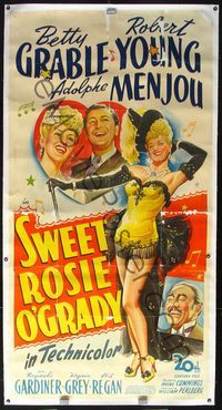 4r109 SWEET ROSIE O'GRADY linen 3sh '43 sexy full-length Betty Grable, Robert Young, Adolphe Menjou