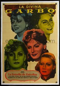 4r372 GARBO linen Argentinean '63 five wonderful different images of The Divine Garbo!