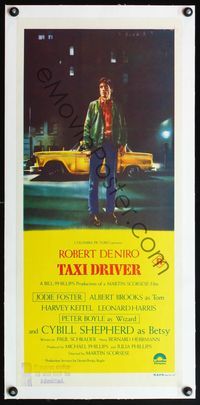 4r150 TAXI DRIVER linen Aust daybill '76 classic art of Robert De Niro by cab, Martin Scorsese