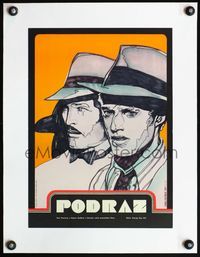 4r195 STING linen Czech 11x16 '74 different art of Paul Newman & Robert Redford by Karel Machalek!