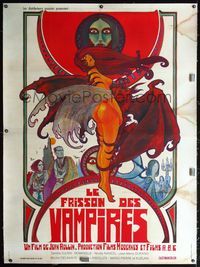 4r364 STRANGE THINGS HAPPEN AT NIGHT linen French 1p '70 fantastic art-nouveau-like art by Druillet!