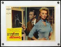 4r256 WHAT A WOMAN linen Italian 14x19 pbusta '58 close up of sexiest blonde Sophia Loren!