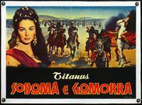 4r254 SODOM & GOMORRAH linen Italian photobusta '63 Aldrich, Rosanna Podesta + soldiers on horses!