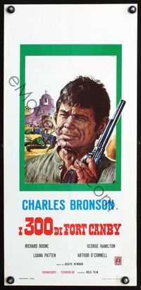 4w963 THUNDER OF DRUMS Italian locandina R71 Casaro close-up art of Charles Bronson, Civil War!