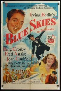 4x087 BLUE SKIES 1sh '46 art of dancing Fred Astaire, Bing Crosby, Joan Caulfield, Irving Berlin