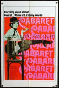 4x111 CABARET 1sh R74 art of dancer Liza Minnelli on chair with cigarette, Bob Fosse