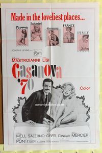 4x115 CASANOVA '70 1sh '65 Marcello Mastroianni, super sexy Virna Lisi!