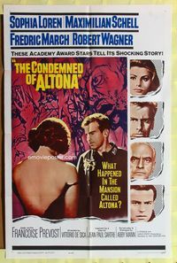 4x145 CONDEMNED OF ALTONA 1sh '63 sexy image of Sophia Loren's bare back, Robert Wagner!