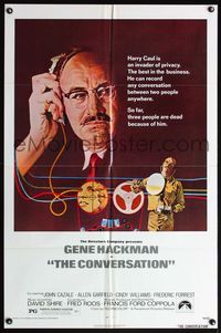 4x147 CONVERSATION 1sh '74 Gene Hackman is an invader of privacy, Francis Ford Coppola directed!