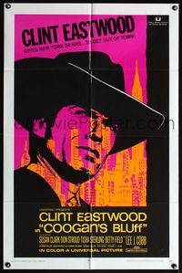 4x148 COOGAN'S BLUFF 1sh '68 art of Clint Eastwood in New York City, directed by Don Siegel!