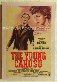 4x999 YOUNG CARUSO English 1sh '53 Ermanno Randi as Enrico Caruso + pretty Gina Lollobrigida!