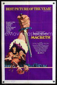 4x583 MACBETH 1sh '72 Roman Polanski, Jon Finch, Francesca Annis, from Shakespeare!