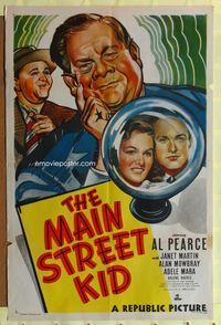 4x593 MAIN STREET KID 1sh '48 cool art of Al Pearce by crystal ball with Martin & Mowbray in it!