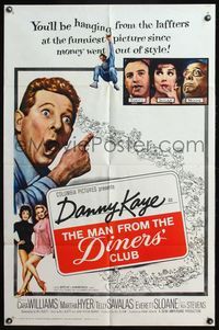 4x599 MAN FROM THE DINERS' CLUB 1sh '63 Danny Kaye, funniest picture since money went out of style!