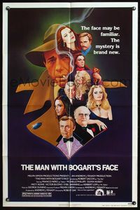 4x613 MAN WITH BOGART'S FACE 1sh '80 Robert Sacchi, Franco Nero, cool Bogey smoking art by Dorero!