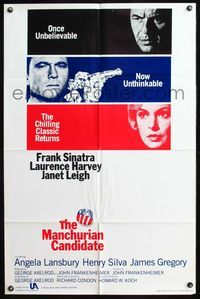 4x621 MANCHURIAN CANDIDATE 1sh R88 Frank Sinatra, Janet Leigh, directed by John Frankenheimer!