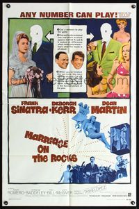 4x642 MARRIAGE ON THE ROCKS 1sh '65 Frank Sinatra, sexy bride Deborah Kerr & Dean Martin!