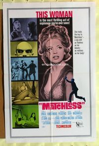 4x645 MATCHLESS 1sh '66 Pat O'Neal, Donald Pleasance, cool image of sexy Ira Furstenberg!